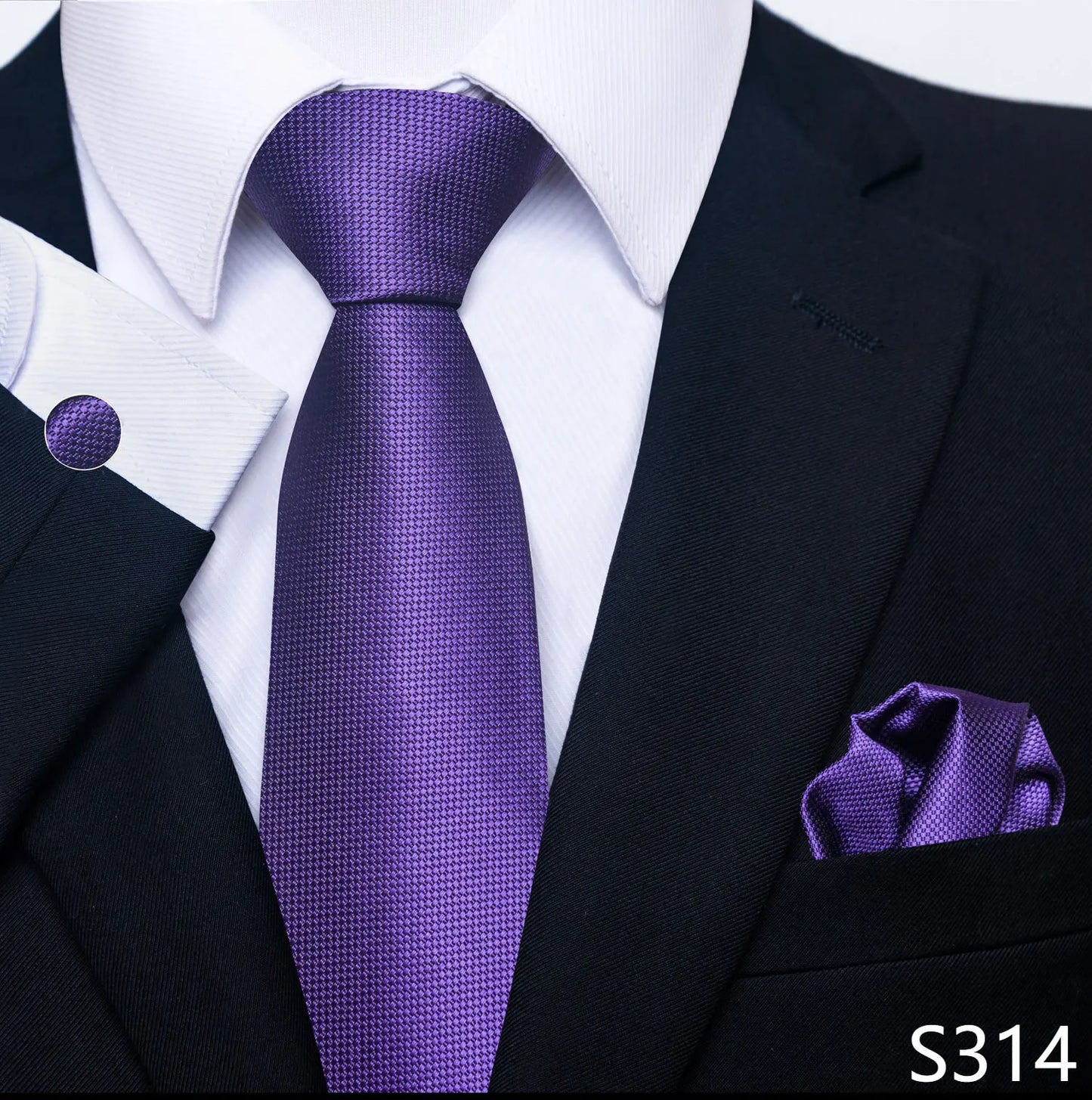 Mens Blue Gold Tie Pocket Square Set - Wedding Party Accessories - ZOOMNSTORE
