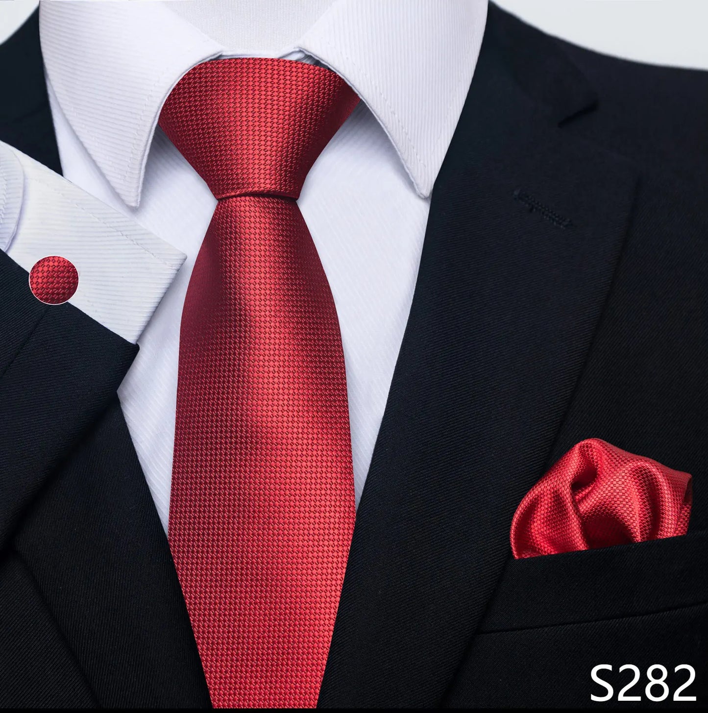 Mens Blue Gold Tie Pocket Square Set - Wedding Party Accessories - ZOOMNSTORE