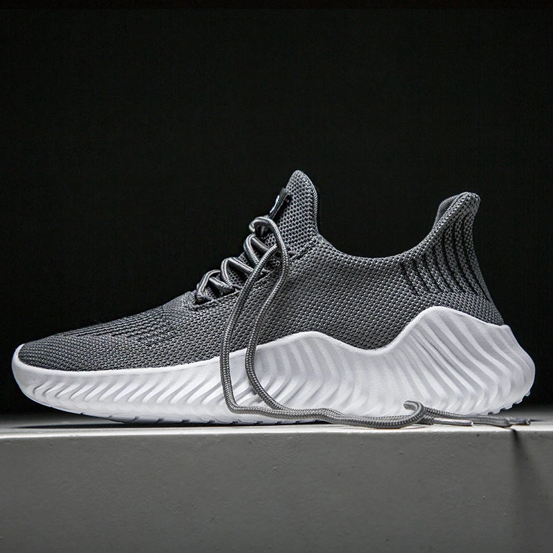 Mens Breathable White Sneakers - High Quality Casual Gym Footwear 2022 - ZOOMNSTORE
