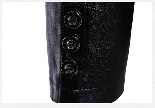 Mens Casual Leather Jacket - 2024 Fashion Slim Fit Coat 5XL BlackKahki - ZOOMNSTORE