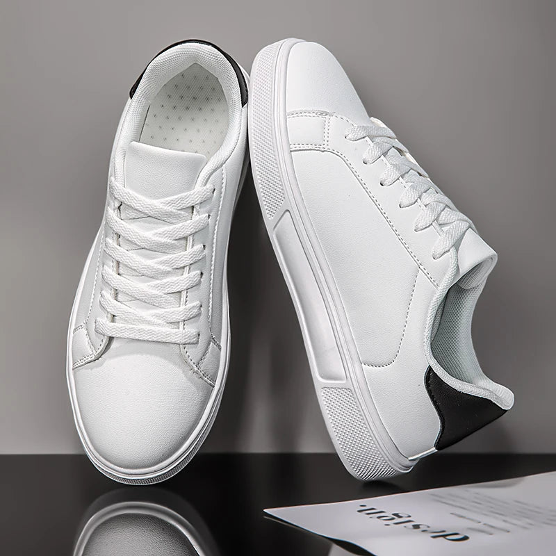 Mens Casual PU Leather Sneakers - Comfortable Autumn Shoes - ZOOMNSTORE