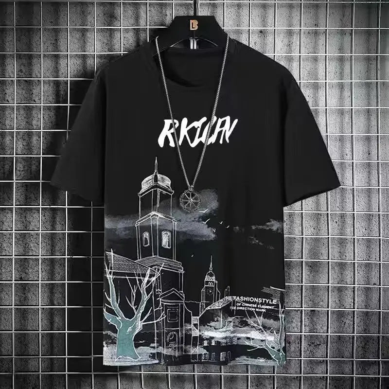 Mens Casual Summer Sports Set - Breathable Short Sleeve T-Shirt Shorts - ZOOMNSTORE