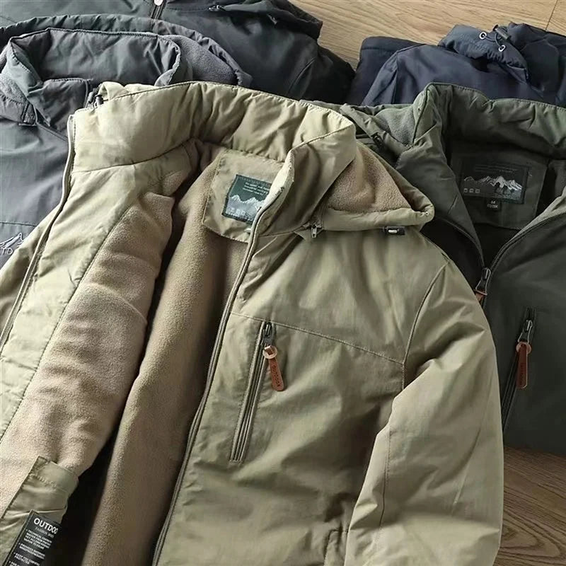 Mens Casual Tactical Jacket - Warm Padded Outdoor Coat for Autumn and Winter - ZOOMNSTORE
