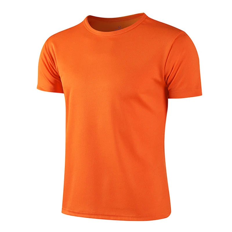 Mens Casual White Short Sleeve T-Shirt - Breathable Quick Dry Gym Top - ZOOMNSTORE