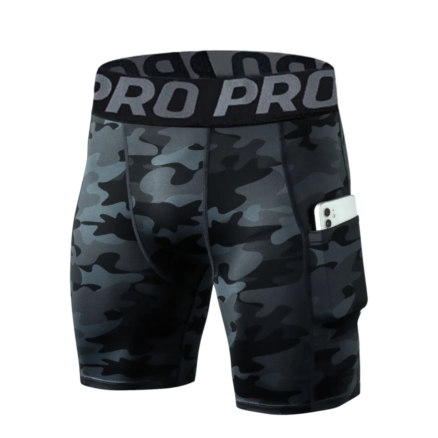 Mens Compression Running Shorts - Spandex Athletic Shorts with Pocket - ZOOMNSTORE