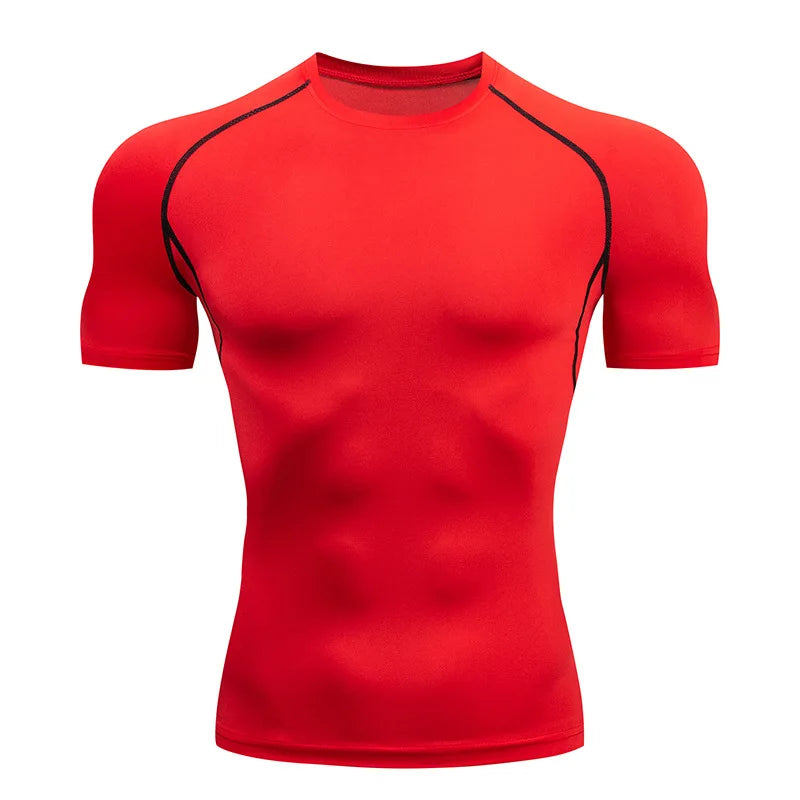 Mens Compression T-Shirt - Breathable Fitness Gym Running Sweatshirt - ZOOMNSTORE