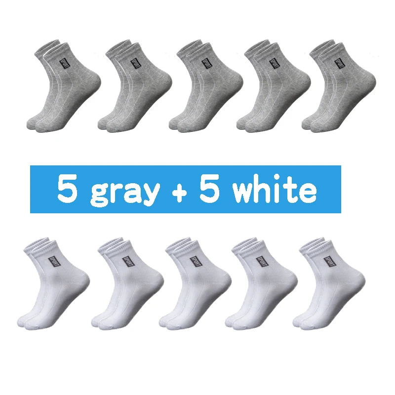 Mens Cotton Socks - 20 Pairs Breathable Deodorant Black Dress Socks - ZOOMNSTORE