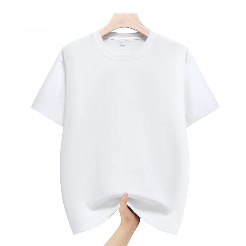Mens Cotton Summer T-Shirts - Plus Size 4XL 5XL Solid Tops - ZOOMNSTORE