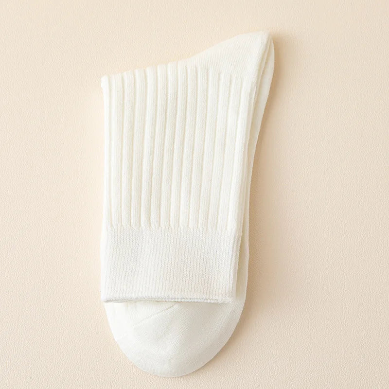 Mens Crew Socks - 3 Pairs Black White Casual Cotton Streetwear - ZOOMNSTORE