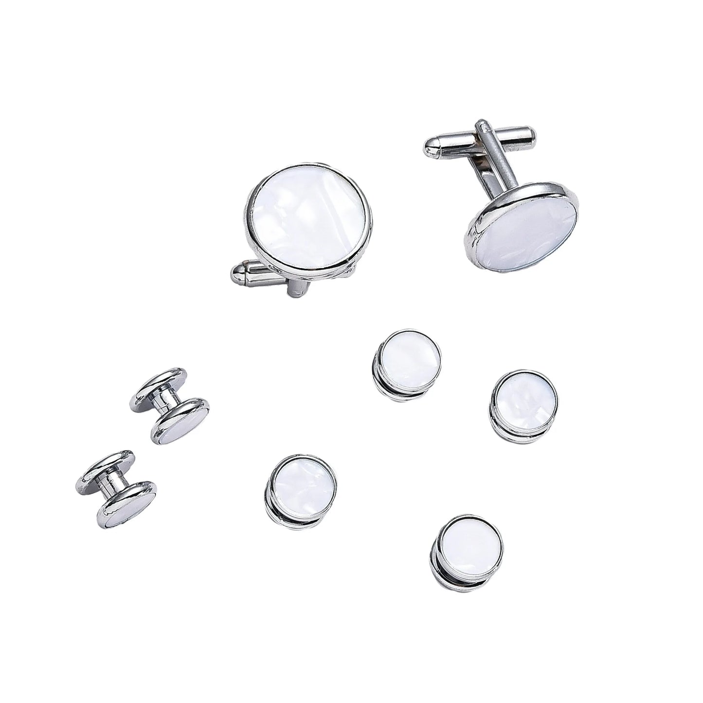 Mens Cufflinks and Studs Set - Tuxedo Accessories for Weddings and Parties - ZOOMNSTORE