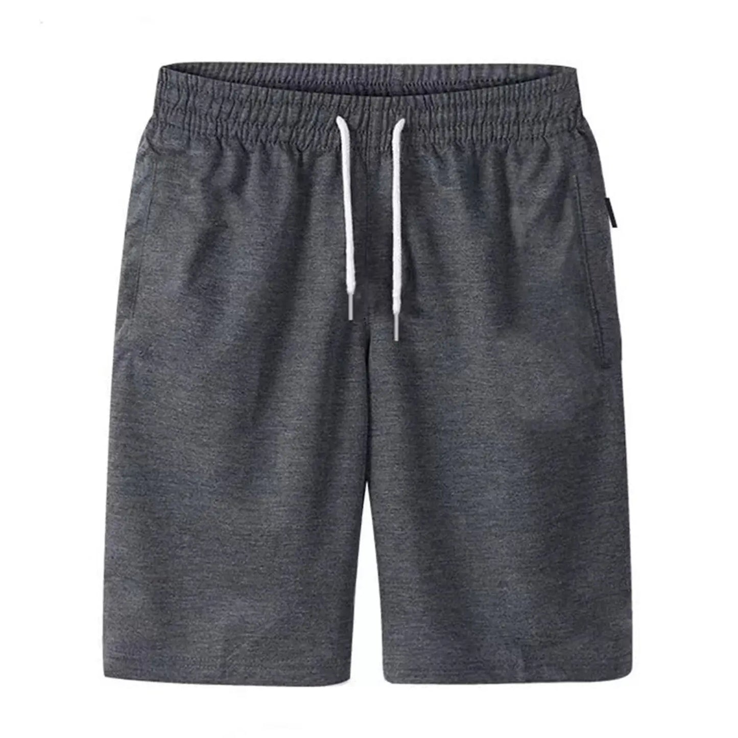 Mens Drawstring Beach Shorts - Solid Pocket Board Trunks for Summer - ZOOMNSTORE