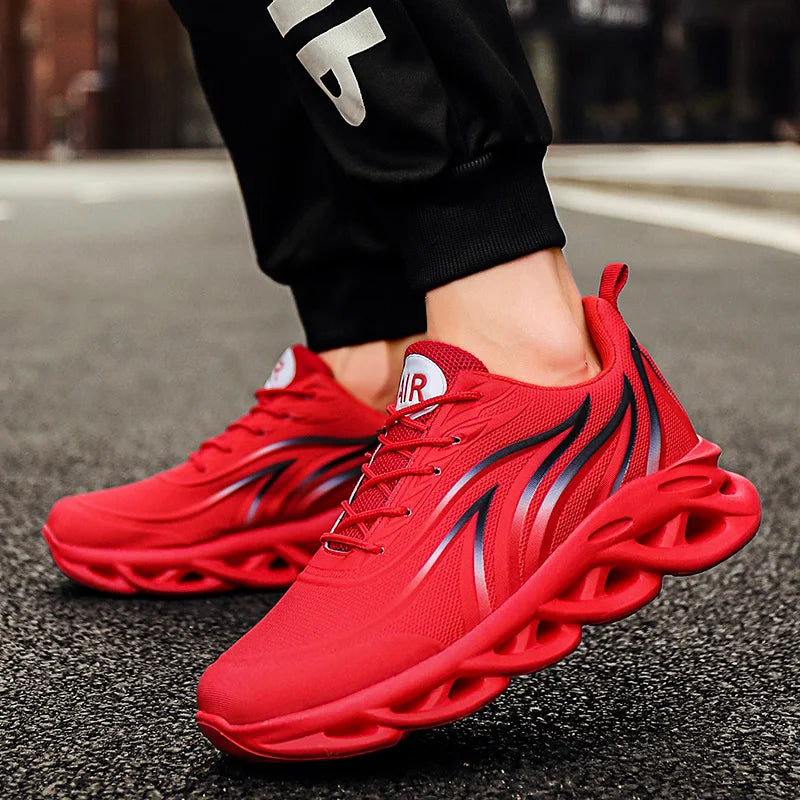 Mens Flame Printed Sneakers - Comfortable Athletic Running Shoes - ZOOMNSTORE