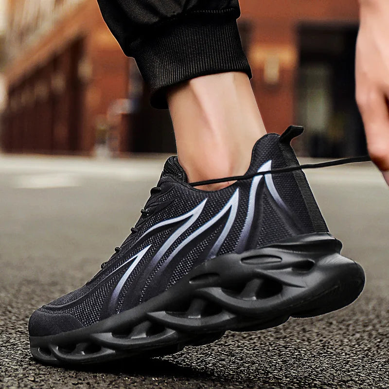 Mens Flame Printed Sneakers - Comfortable Athletic Running Shoes - ZOOMNSTORE
