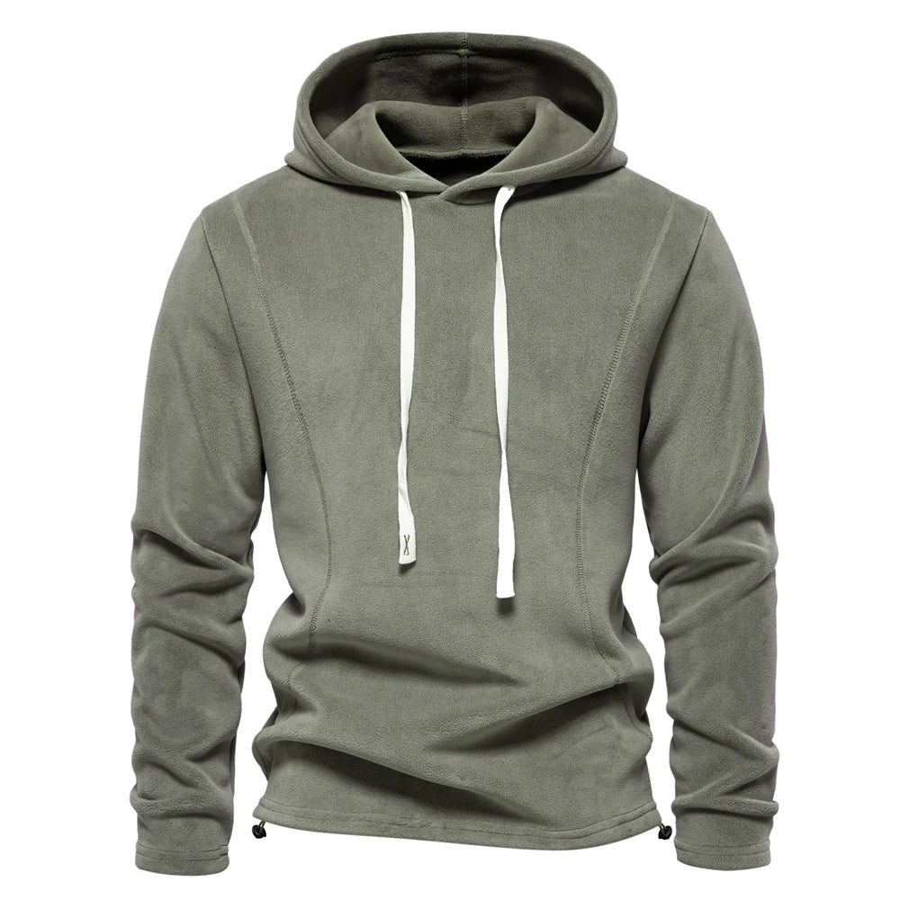 Mens Fleece Hoodie - Warm Winter Hoodies With Drawstring Soft Shell Casual Wear - ZOOMNSTORE