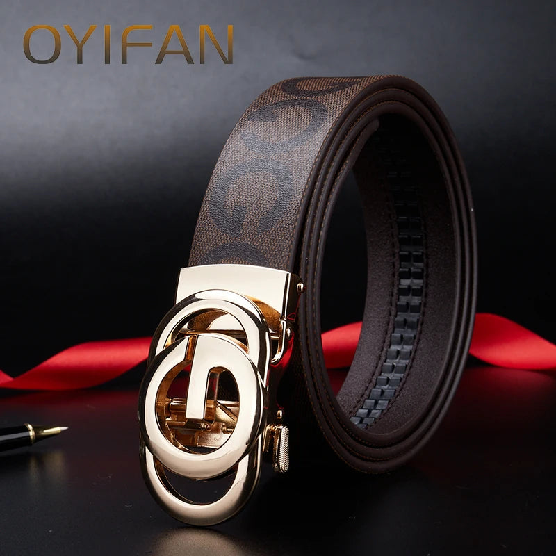 Mens Genuine Leather Ratchet Belt - Stylish Durable Cowhide Designer Belt - ZOOMNSTORE