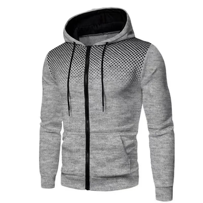 Mens Hoodie Jacket - 2024 Streetwear Long Sleeve Zipper Pullover - ZOOMNSTORE