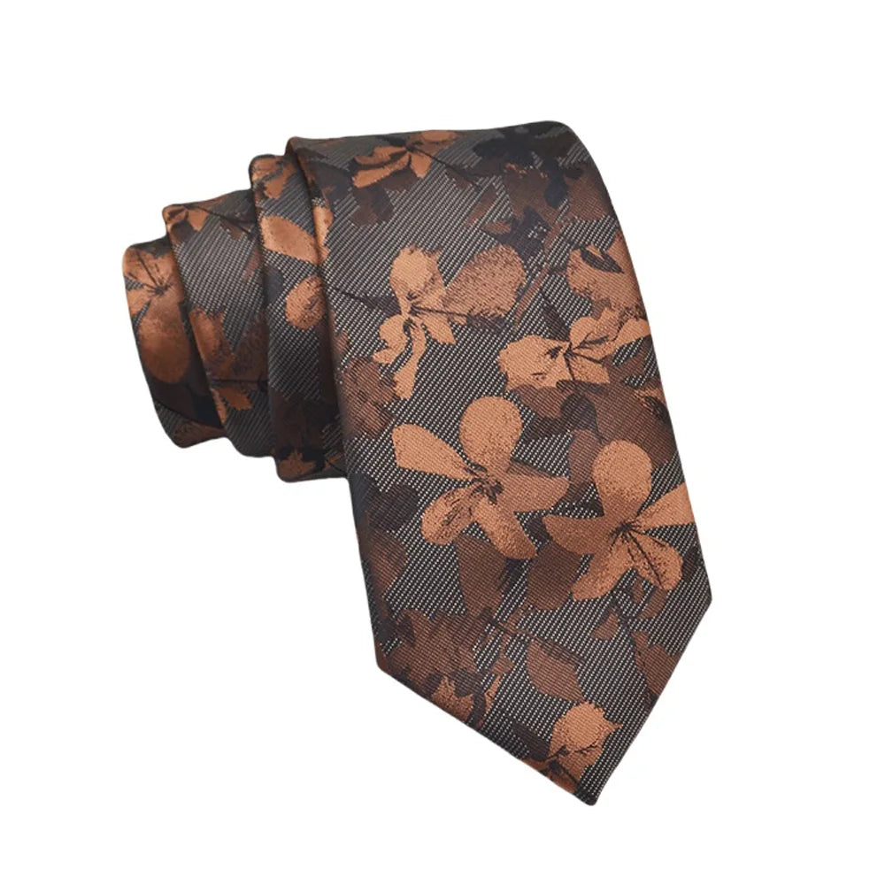 Mens Jacquard Tie - Floral Dot Necktie for Weddings Daily Wear - ZOOMNSTORE