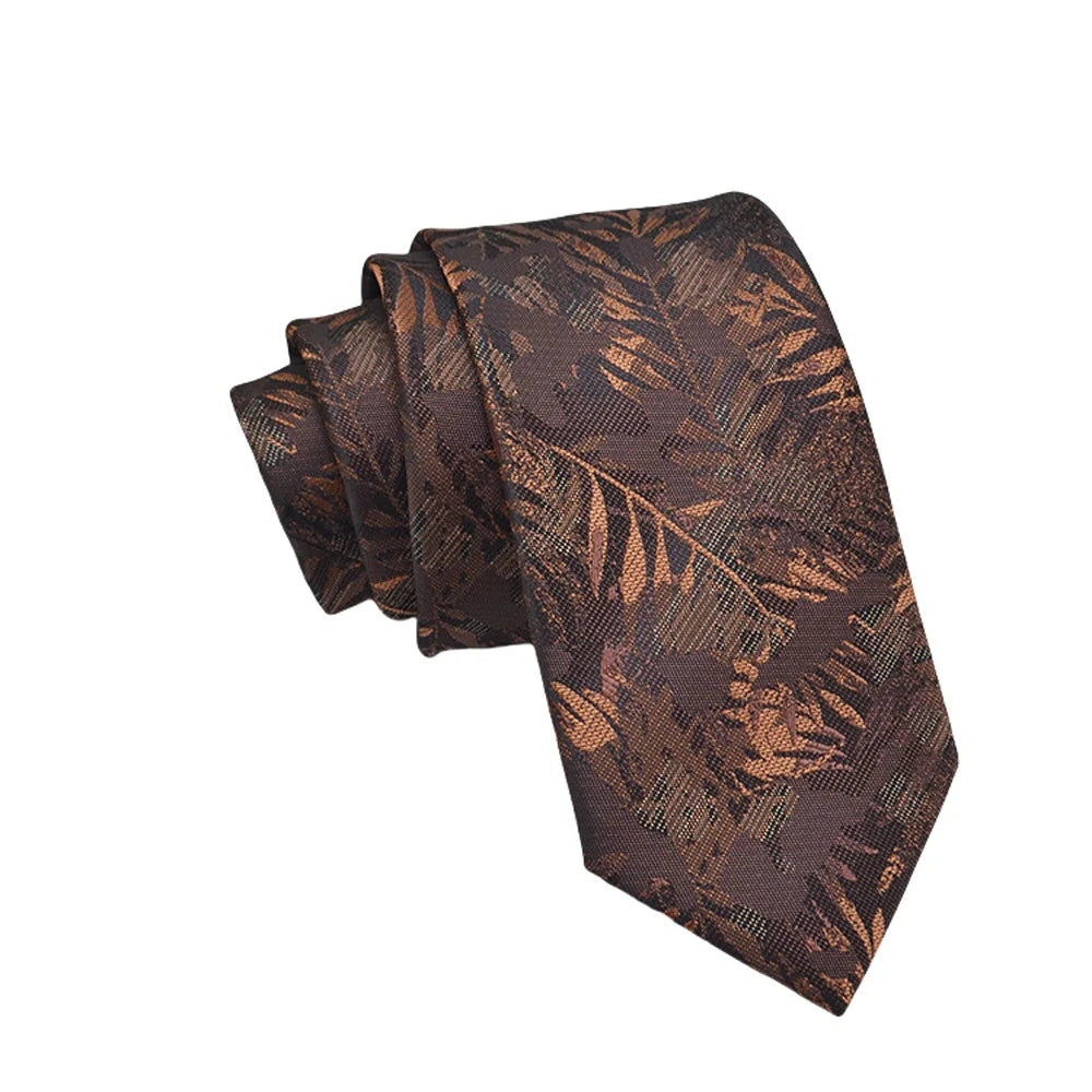 Mens Jacquard Tie - Floral Dot Necktie for Weddings Daily Wear - ZOOMNSTORE