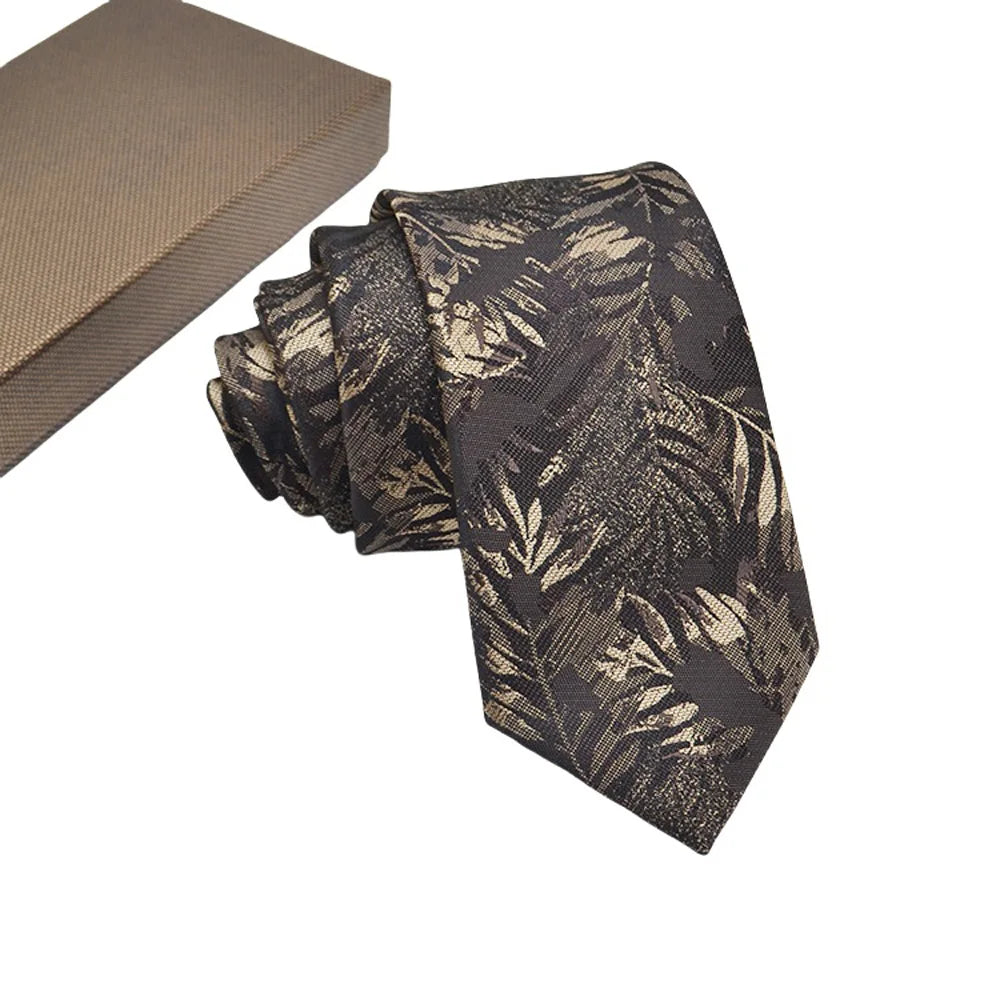 Mens Jacquard Tie - Floral Dot Necktie for Weddings Daily Wear - ZOOMNSTORE