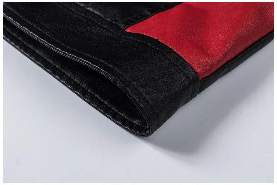 Mens Leather Motorcycle Jacket - Fashionable Casual Vintage Spring Autumn Wear - ZOOMNSTORE