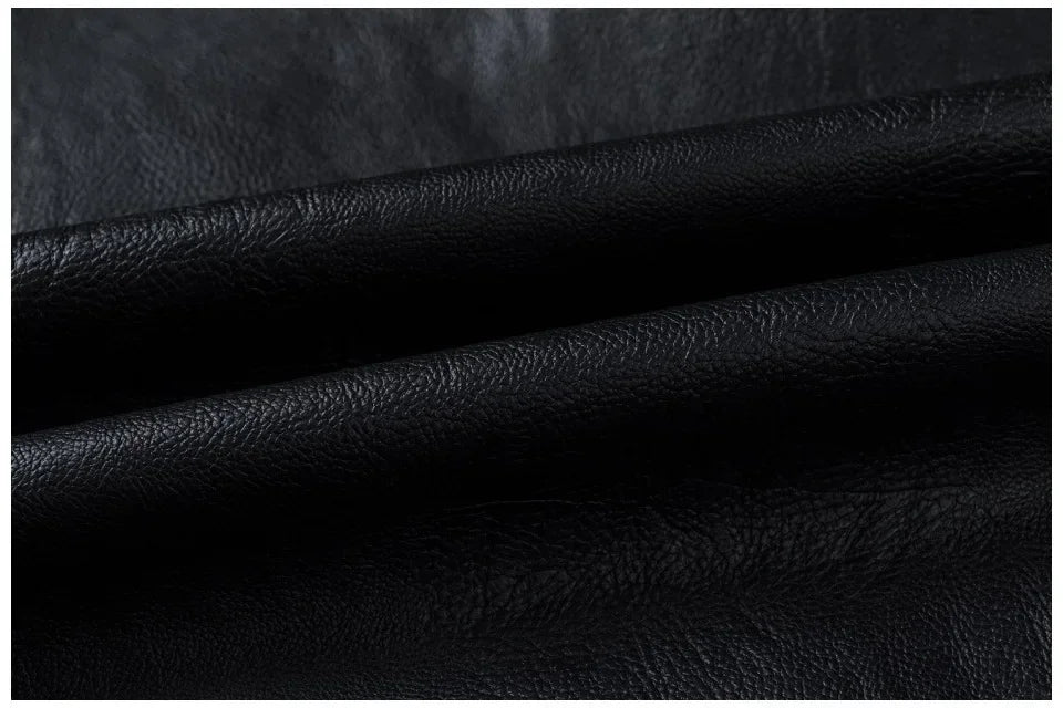 Mens Leather Motorcycle Jacket - Fashionable Casual Vintage Spring Autumn Wear - ZOOMNSTORE