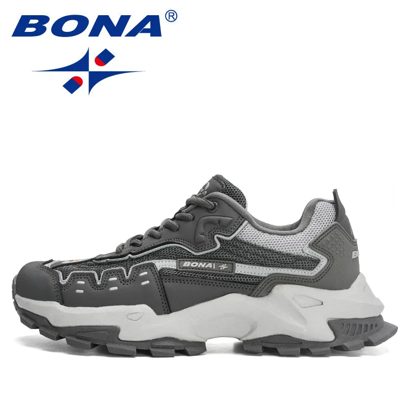 Mens Leather Running Sneakers - Athletic Jogging Trainers - ZOOMNSTORE