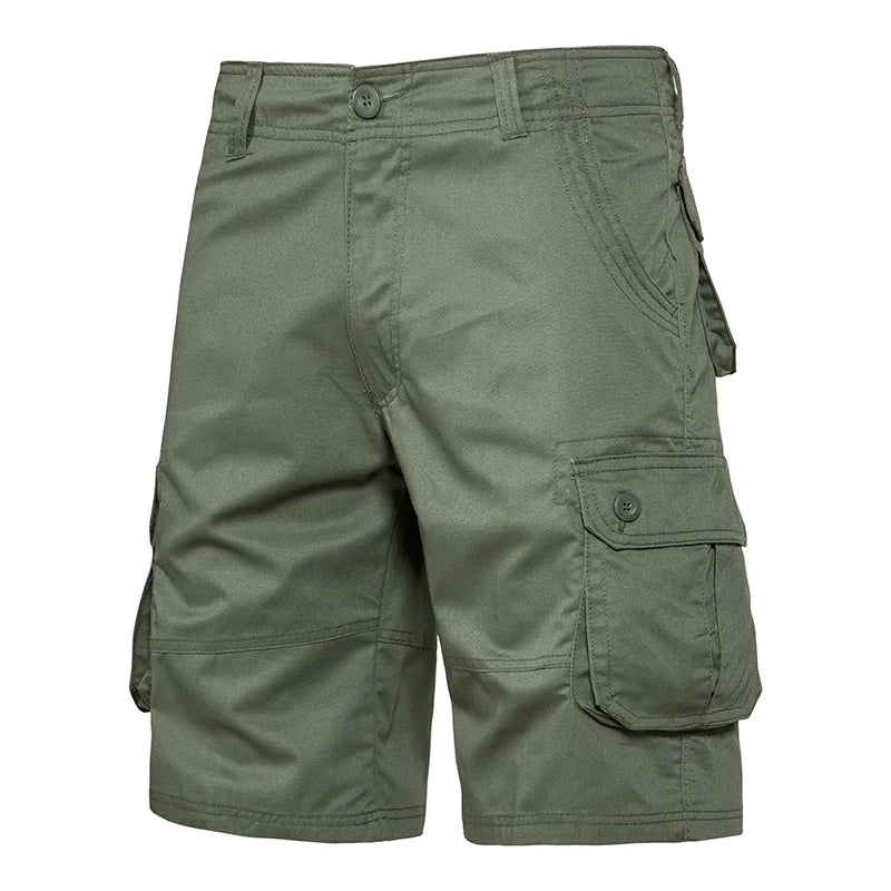 Mens Loose Multi-Pocket Summer Shorts - Comfortable Cotton Casual Beach Pants - ZOOMNSTORE