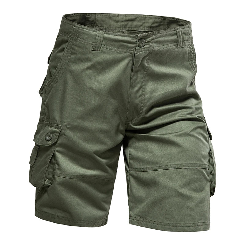 Mens Loose Multi-Pocket Summer Shorts - Comfortable Cotton Casual Beach Pants - ZOOMNSTORE