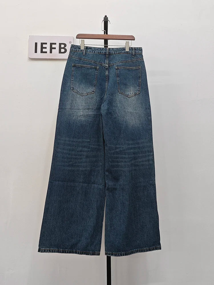 Mens Loose Wide Leg Denim Jeans - Casual Summer Trousers - ZOOMNSTORE