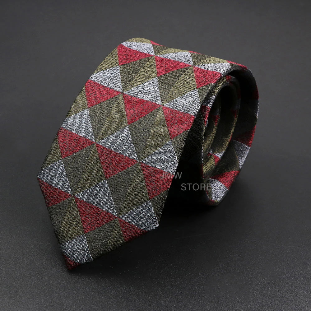 Mens Paisley Necktie - Grey Brown Green Wedding Business Tie - ZOOMNSTORE