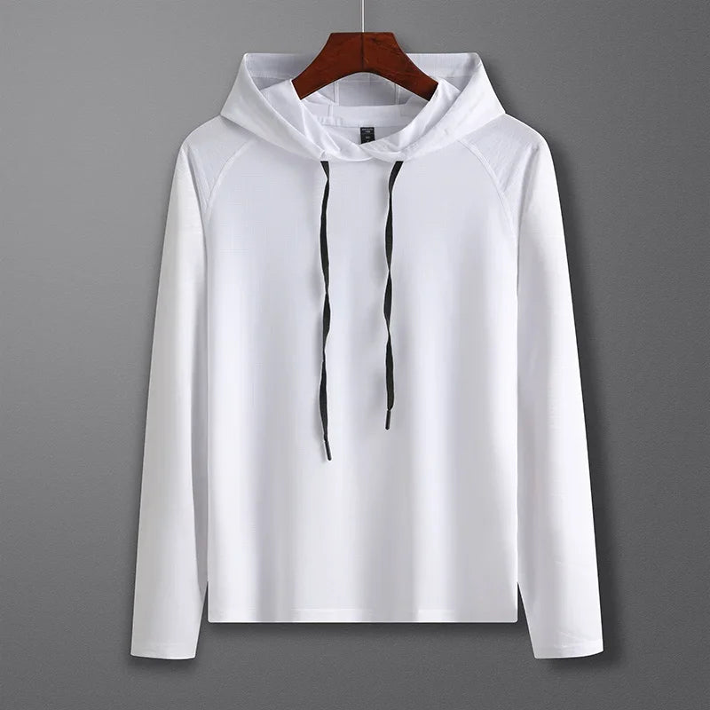Mens Quick Dry Outdoor Hoodie - Long Sleeve Running Activewear - ZOOMNSTORE
