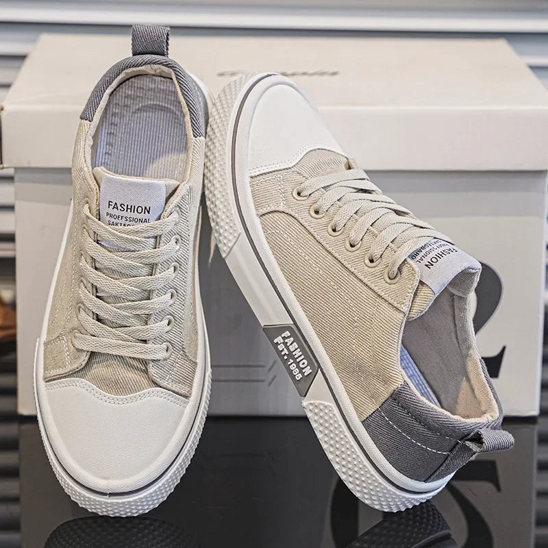Mens Skate Shoes - Breathable Casual Canvas Sneakers Size 48 - ZOOMNSTORE
