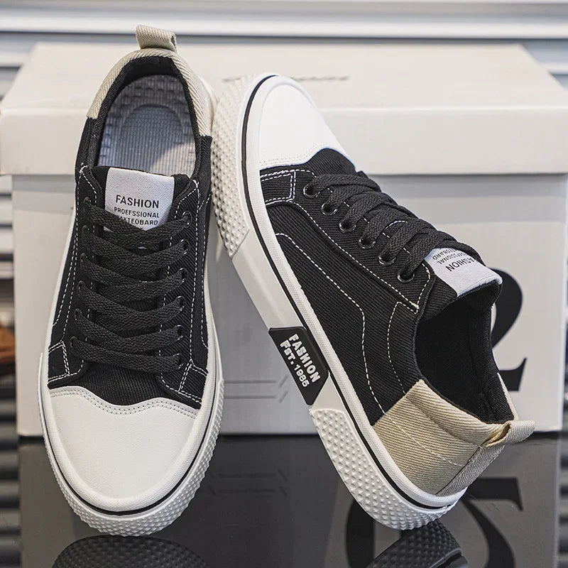 Mens Skate Shoes - Breathable Casual Canvas Sneakers Size 48 - ZOOMNSTORE