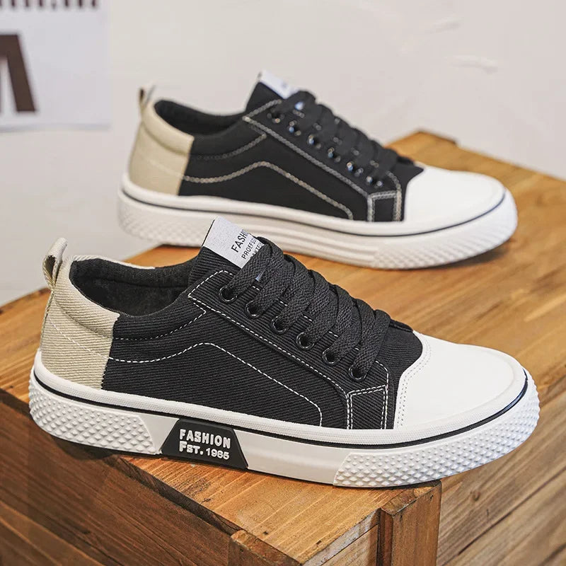 Mens Skate Shoes - Breathable Casual Canvas Sneakers Size 48 - ZOOMNSTORE