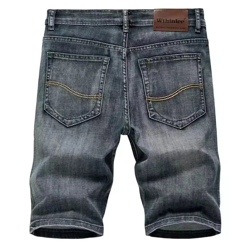 Mens Slim Denim Shorts - Classic Black Blue Fashion Casual Jeans - ZOOMNSTORE