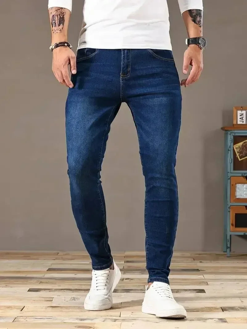Mens Slim Fit Skinny Jeans - Casual Denim for Street Style - ZOOMNSTORE