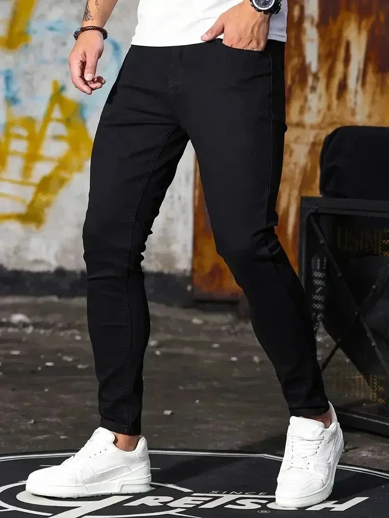 Mens Slim Fit Skinny Jeans - Casual Denim for Street Style - ZOOMNSTORE