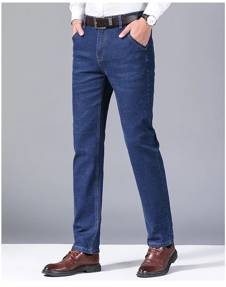 Mens Slim Fit Stretch Pants - Comfortable Casual Denim Trousers - ZOOMNSTORE