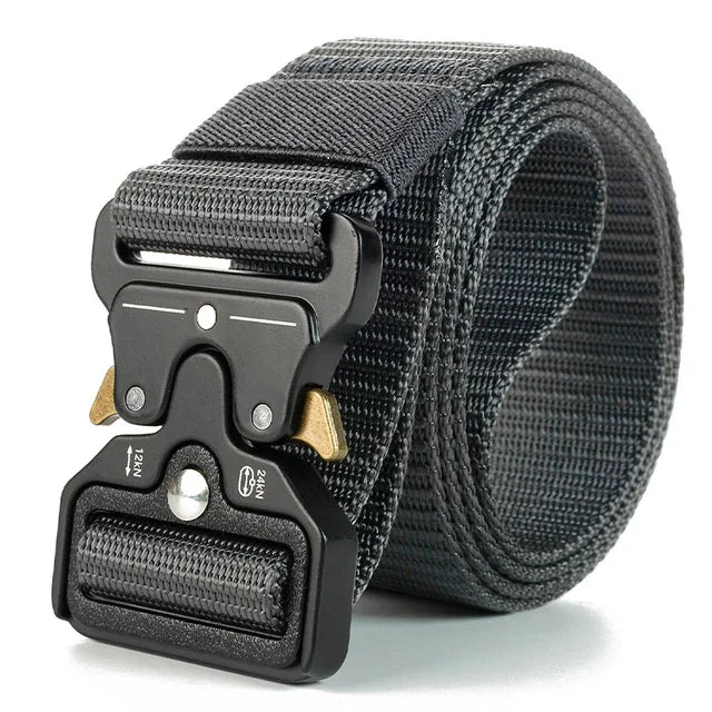 Mens Tactical Belt - Red Ears Multifunctional Canvas Waist Belt for Outdoor Training - ZOOMNSTORE