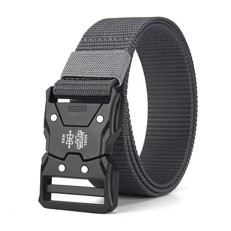 Mens Tactical Belt - Red Ears Multifunctional Canvas Waist Belt for Outdoor Training - ZOOMNSTORE