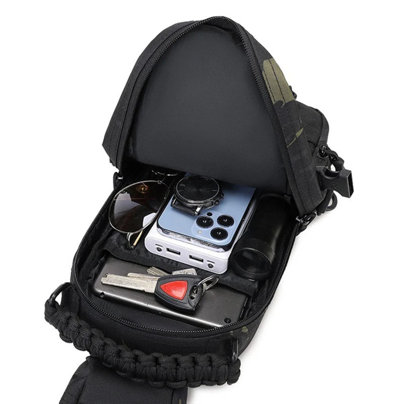Mens Tactical Sling Bag - Outdoor Camping Fanny Pack for Hiking Climbing Cycling Fishing - ZOOMNSTORE