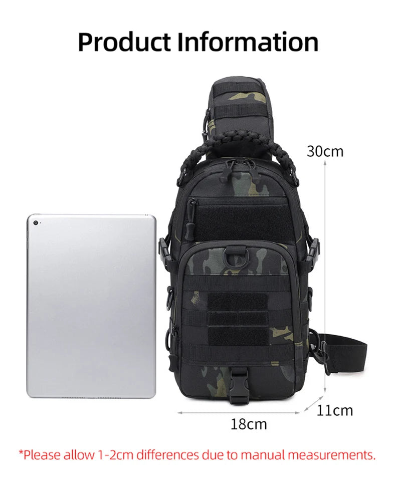 Mens Tactical Sling Bag - Outdoor Camping Fanny Pack for Hiking Climbing Cycling Fishing - ZOOMNSTORE