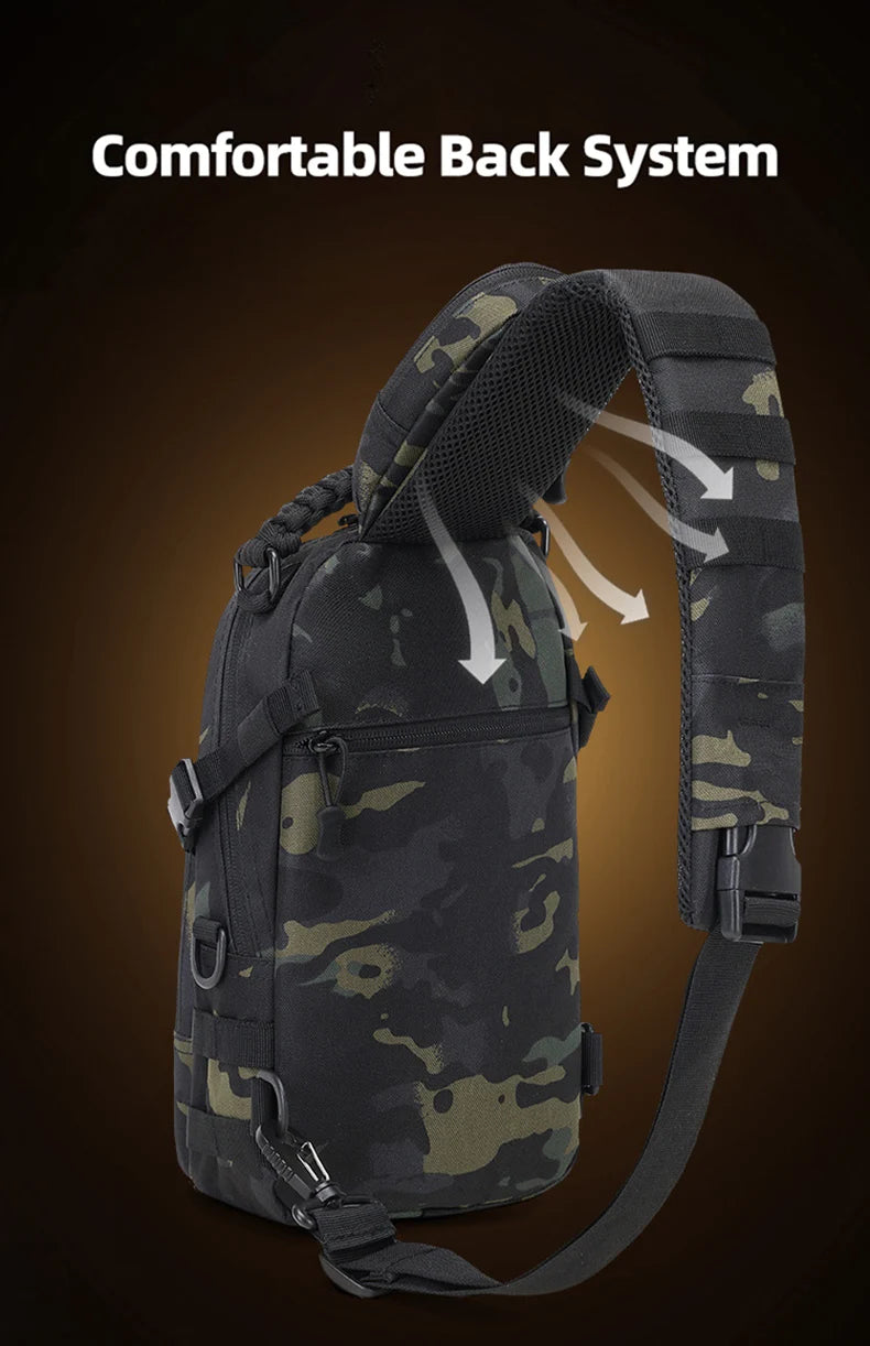 Mens Tactical Sling Bag - Outdoor Camping Fanny Pack for Hiking Climbing Cycling Fishing - ZOOMNSTORE