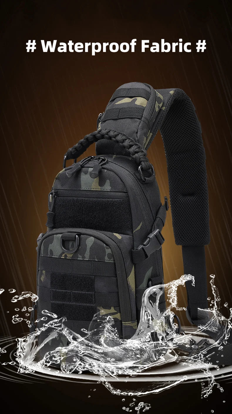 Mens Tactical Sling Bag - Outdoor Camping Fanny Pack for Hiking Climbing Cycling Fishing - ZOOMNSTORE