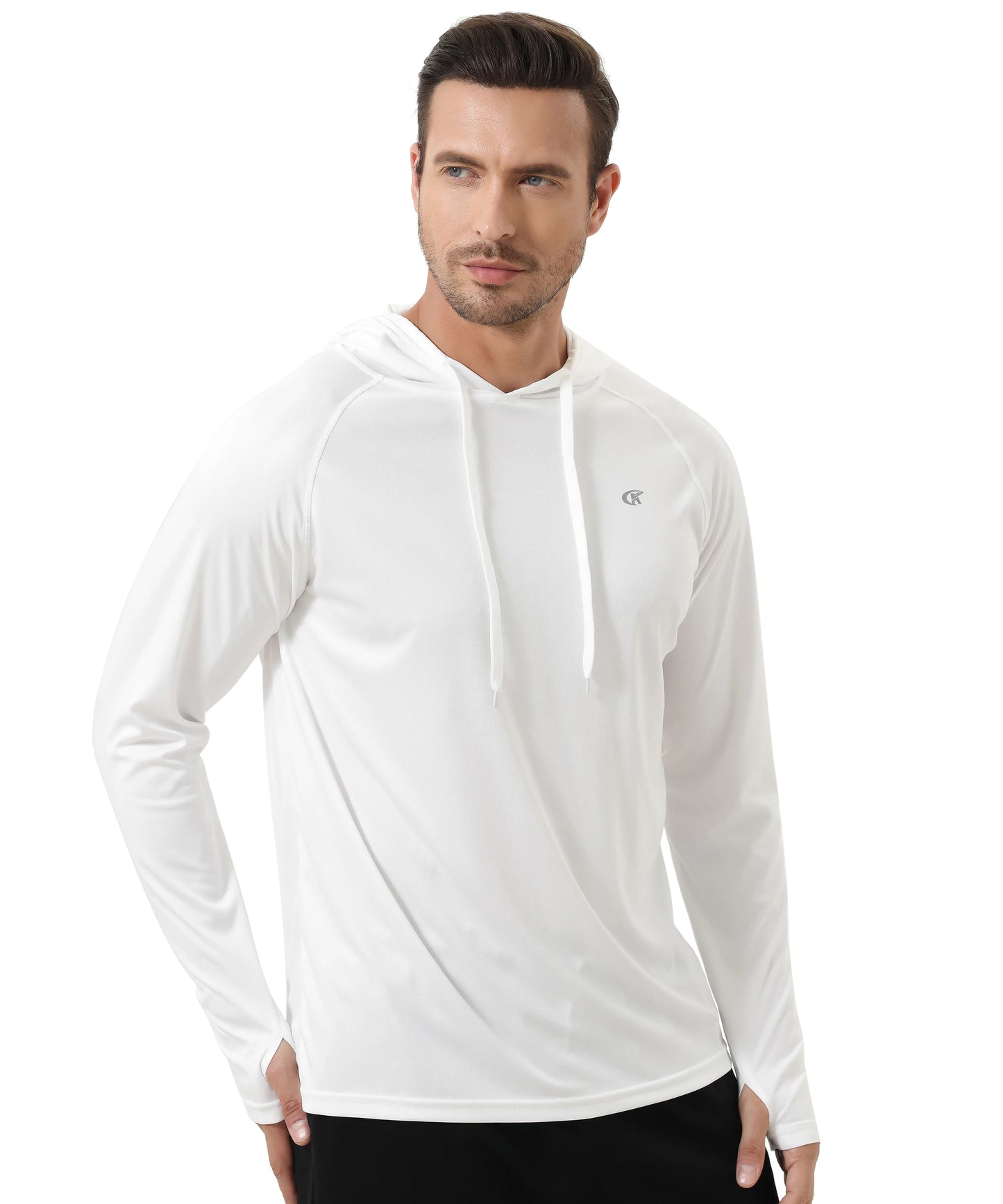 Mens UPF 50 Long Sleeve Hoodie - Quick Dry Lightweight Rash Guard for Outdoor Sports - ZOOMNSTORE