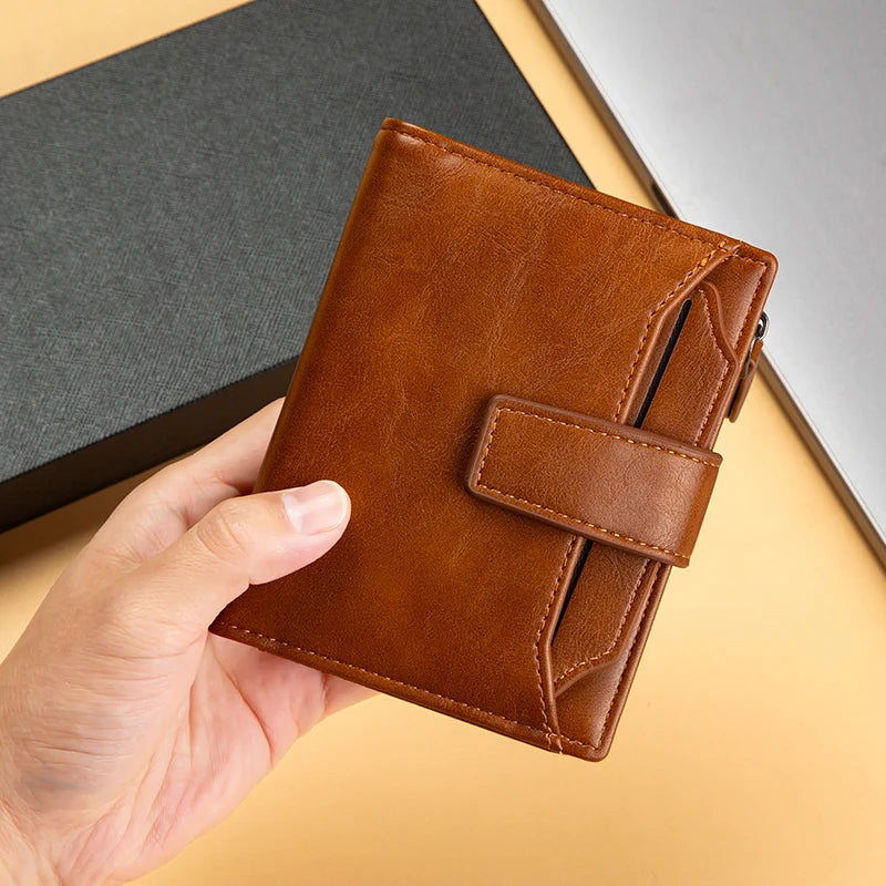 Mens Vintage Leather Wallet - Multi-Card PU Leather Gift Box - ZOOMNSTORE
