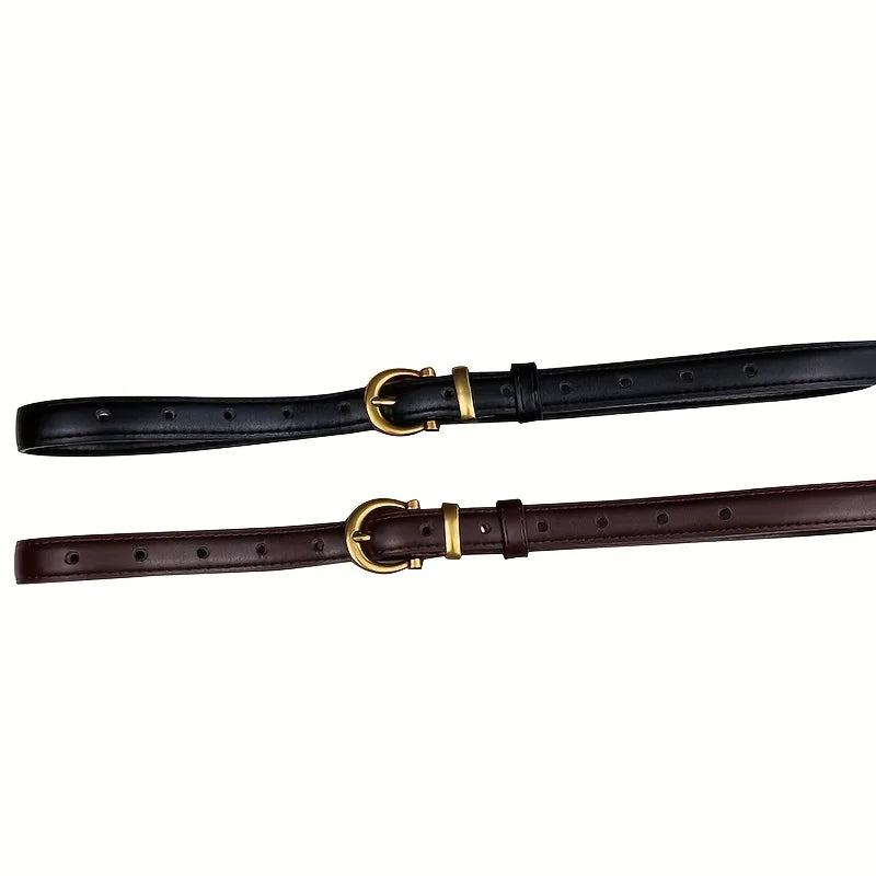 Mens Vintage PU Leather Belt - Classic Oval Buckle for Casual Wear and Gifting - ZOOMNSTORE