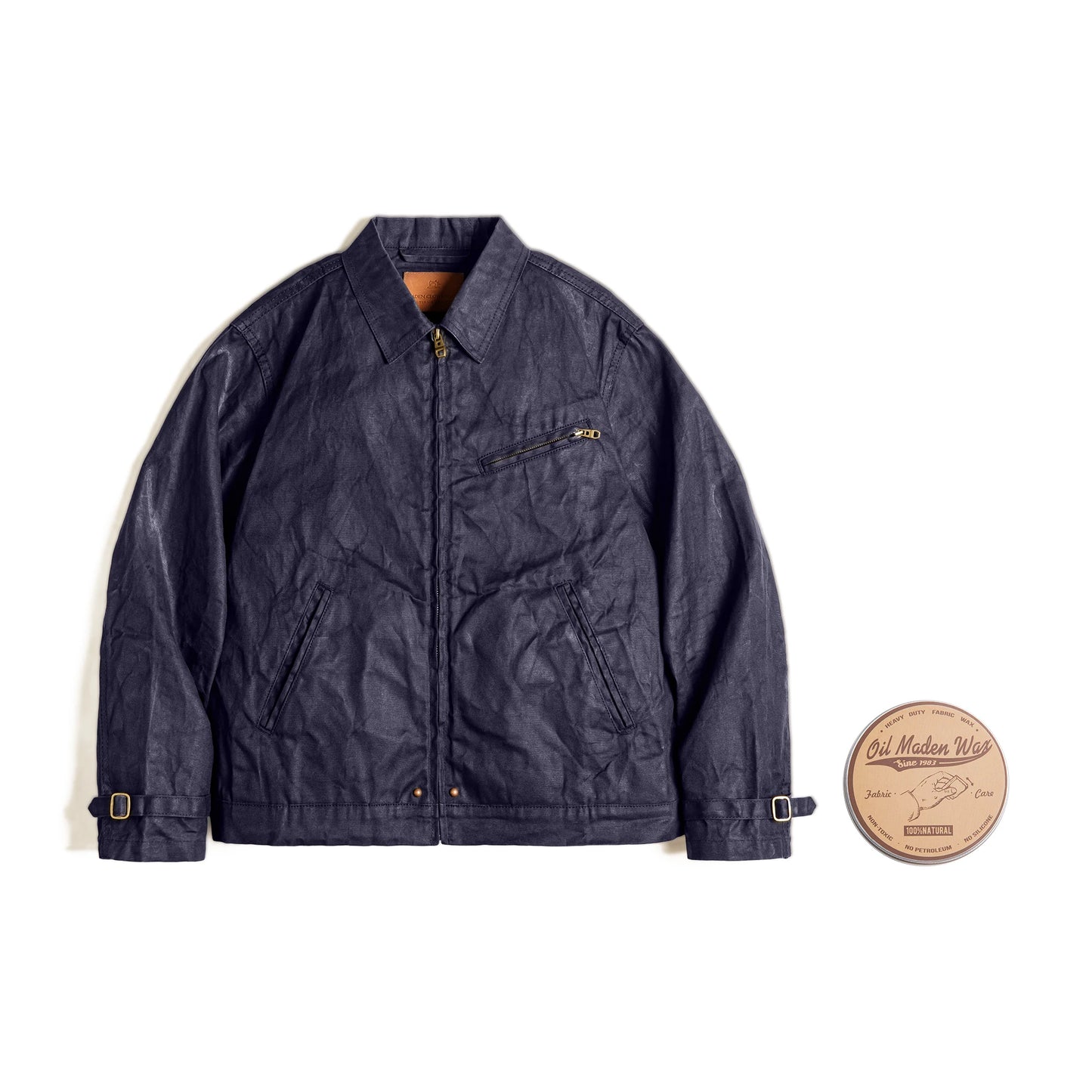Mens Vintage Waxed Canvas Jacket - Classic Slim Fit SpringFall Outerwear - ZOOMNSTORE