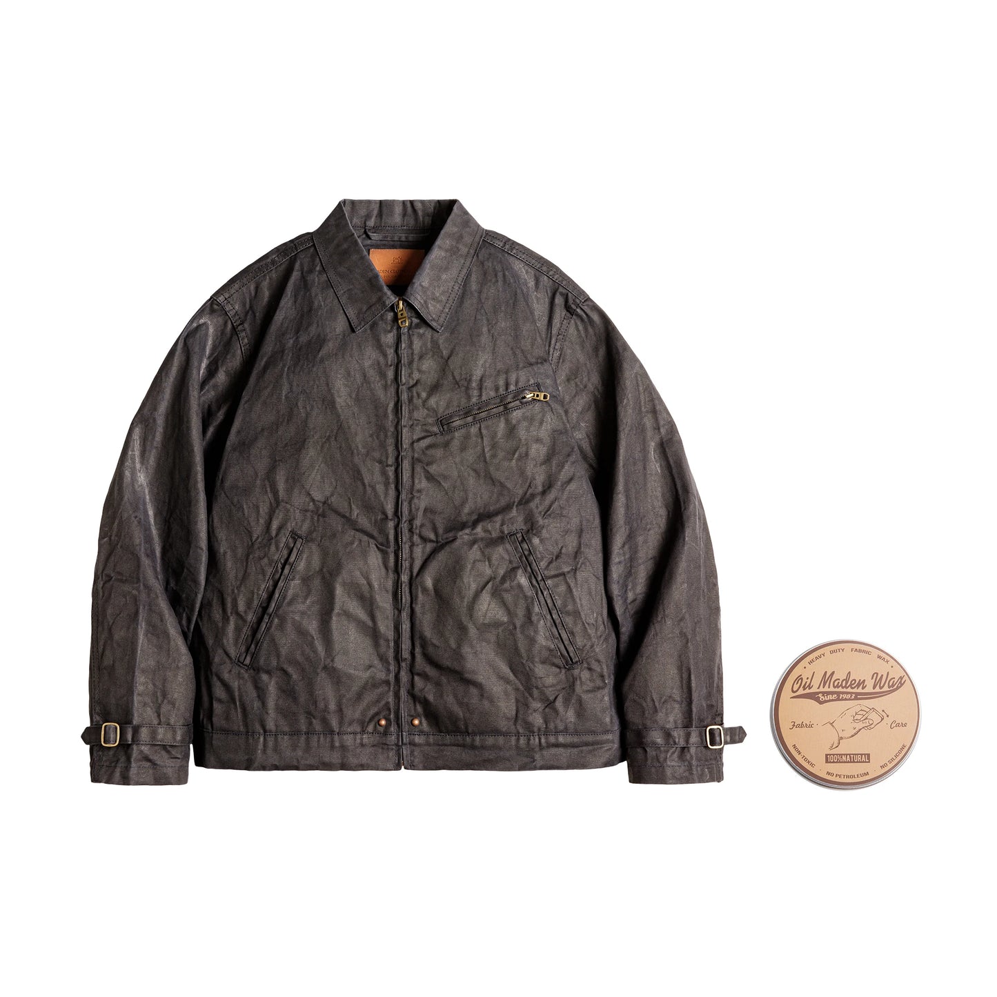 Mens Vintage Waxed Canvas Jacket - Classic Slim Fit SpringFall Outerwear - ZOOMNSTORE