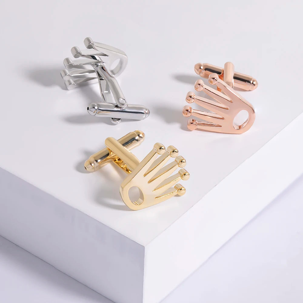 Mens Vola Crown Brass Cufflinks - Gold Rose Gold Jewelry Accessories - ZOOMNSTORE